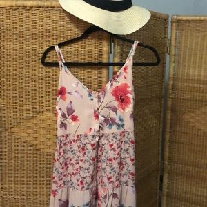 EUC button down floral midi dress